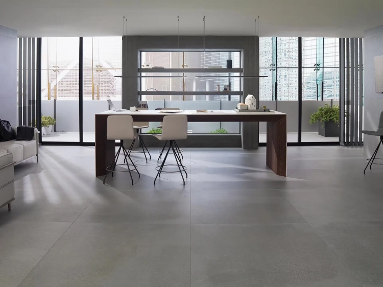 Porcelanosa Bottega Acero 44,3x44,3 - Gres , koloru szarego. Wizualizacja.