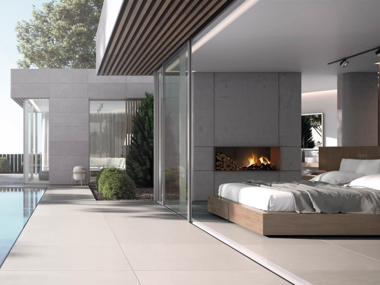 Porcelanosa Bottega Caliza Ant. L 80×80 cm — gres porcelanowy, mat, antypoślizgowy, jasna tonacja Caliza. Wizaulizacja.