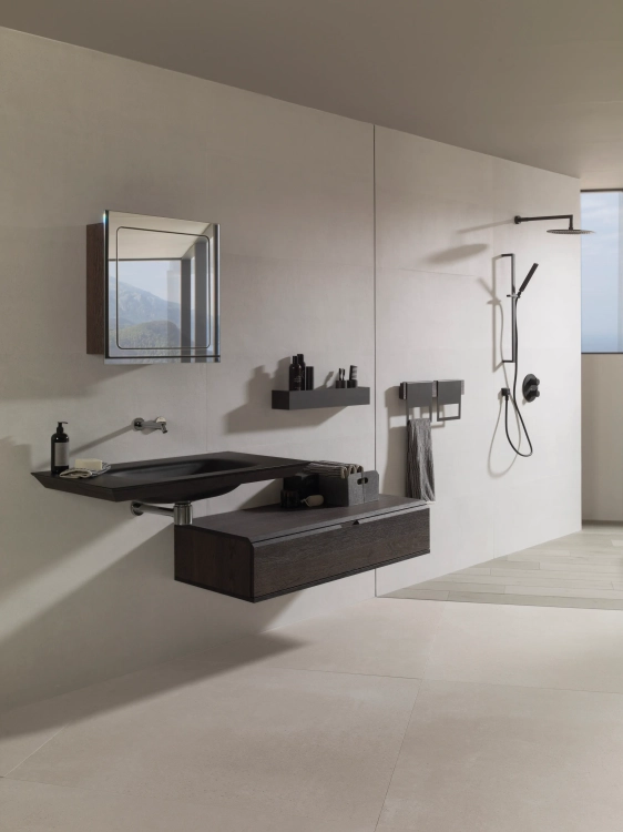 BOTTEGA WHITE L C-2 120×120 cm – gres porcelanowy antypoślizgowy R10, biały mat, wizualizacja.