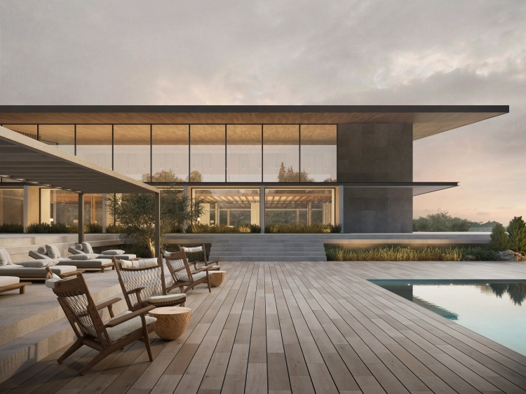 BREMEN ASH 19,3×120 cm – gres drewnopodobny, jasny dąb, mat, rektyfikowany, wizualizacja.