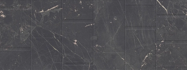 BROOKLYN MARQUINA 45×120 cm – płytka ścienna, matowa, czarny marmur z białym użyleniem