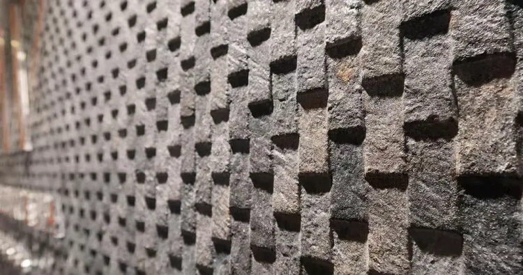 PORCELANOSA DECO IMAGE DARK 33,3×100 cm – płytka ścienna w odcieniu ciemnoszarym (dark) wizualizacja