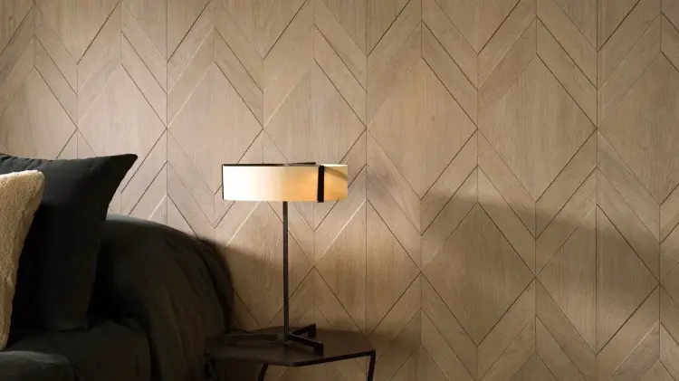 PORCELANOSA DIAMOND 3D ROBLE 59,6×150 cm – płytka ścienna w odcieniu naturalnego drewna (roble) Wizualizacja