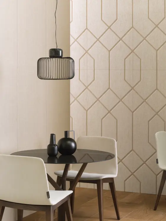 PORCELANOSA DIAMANTE TAILOR TAUPE 59,6×150 cm – płytka ścienna w odcieniu taupe (beżowo-szarym) Wizualizacja