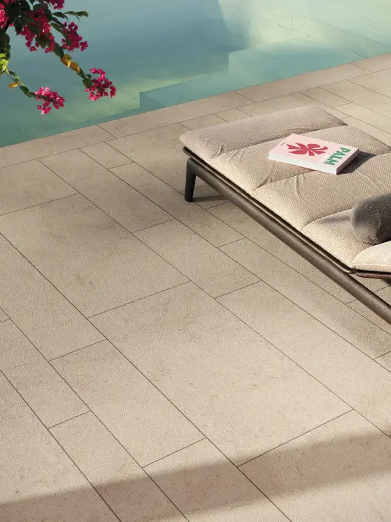 PORCELANOSA DORCIA MARFIL L C-2 59,6×120 cm – płytka podłogowa w odcieniu kremowego beżu (marfil) wizualizacja
