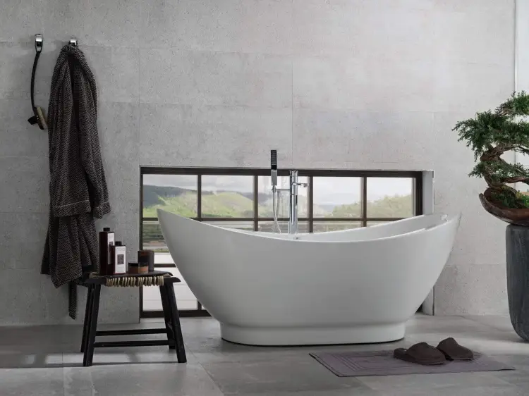 PORCELANOSA DOVER ACERO L 33,3×59,2 cm – płytka ścienna w odcieniu szarości (acero) wizualizacja