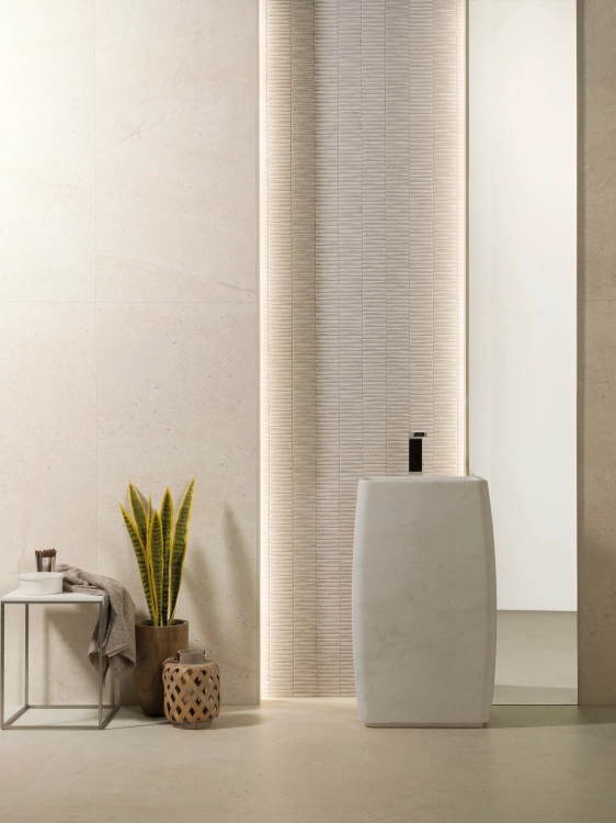PORCELANOSA DURANGO BONE ANT. L 59,6×59,6 cm – płytka podłogowa w odcieniu kości słoniowej, antypoślizgowa, wizualizacja.