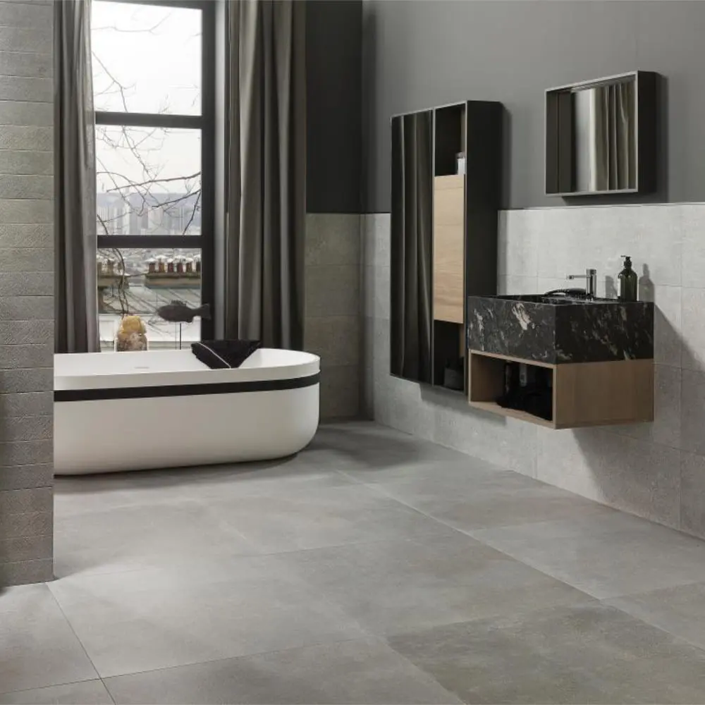Porcelanosa bottega Acero 59,6x120 [Mat] Płytka gresowa kolor szary. Wizualizacja.