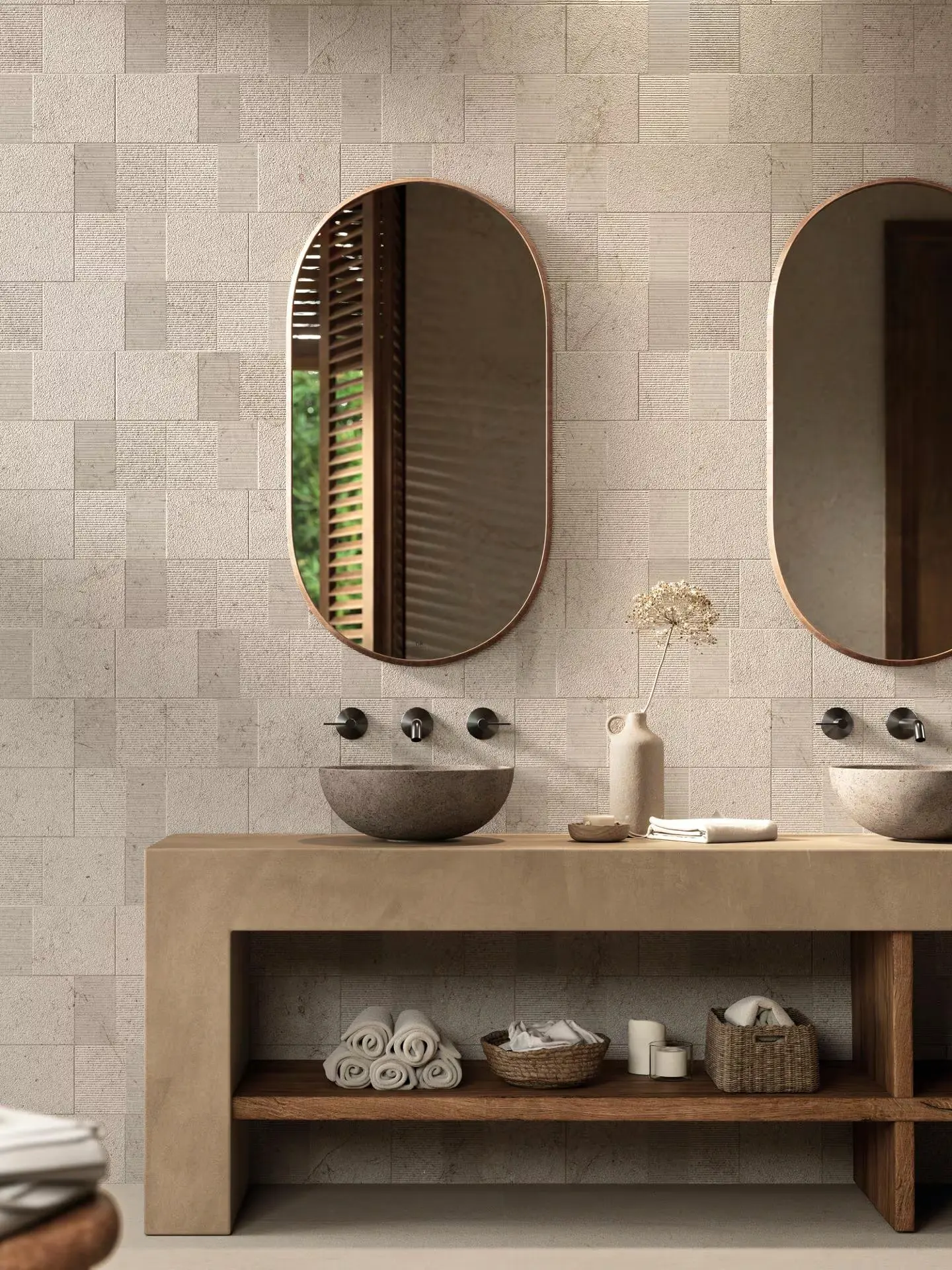 Porcelanosa Block Dorcia Bone 59,6x150 - Płytka ścienna, kolor beżowy.