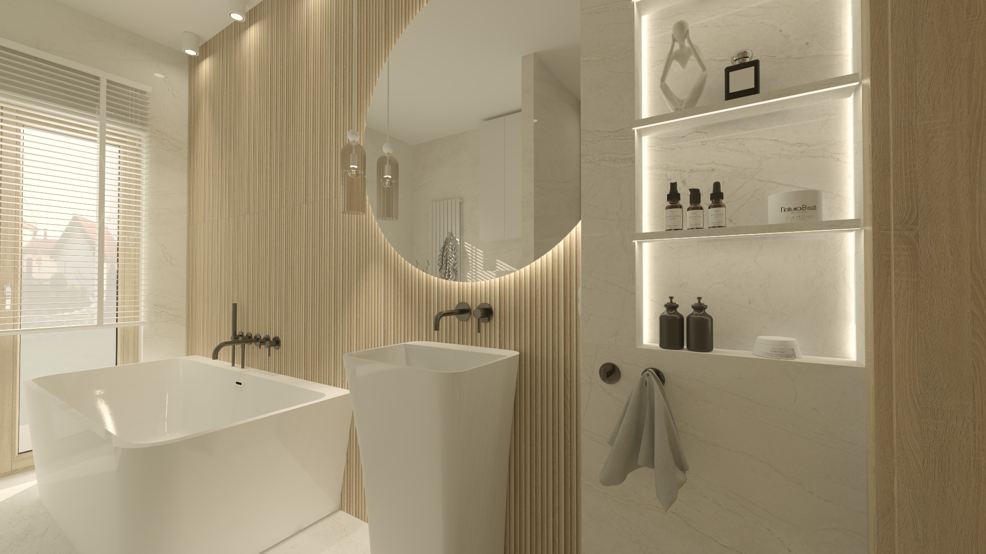 Wizualizacja łazienki 8m² Stemar wykonania Małgorzaty Czajkowskiej nr 1