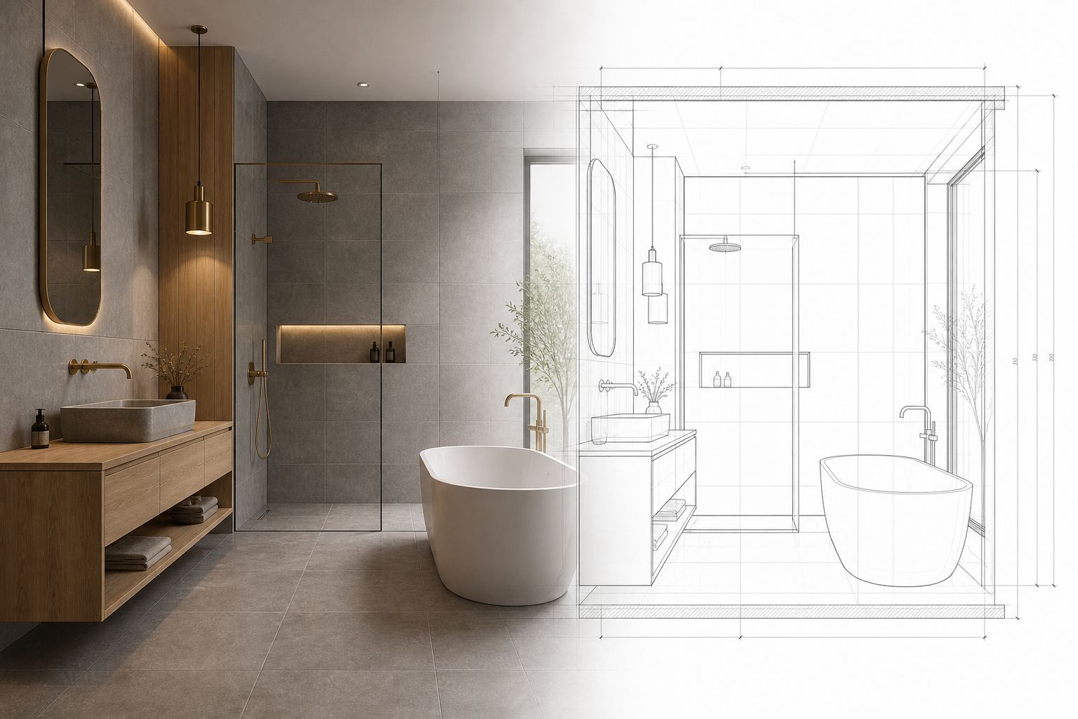 Nowoczesna łazienka zaprojektowana z płytkami ceramicznymi